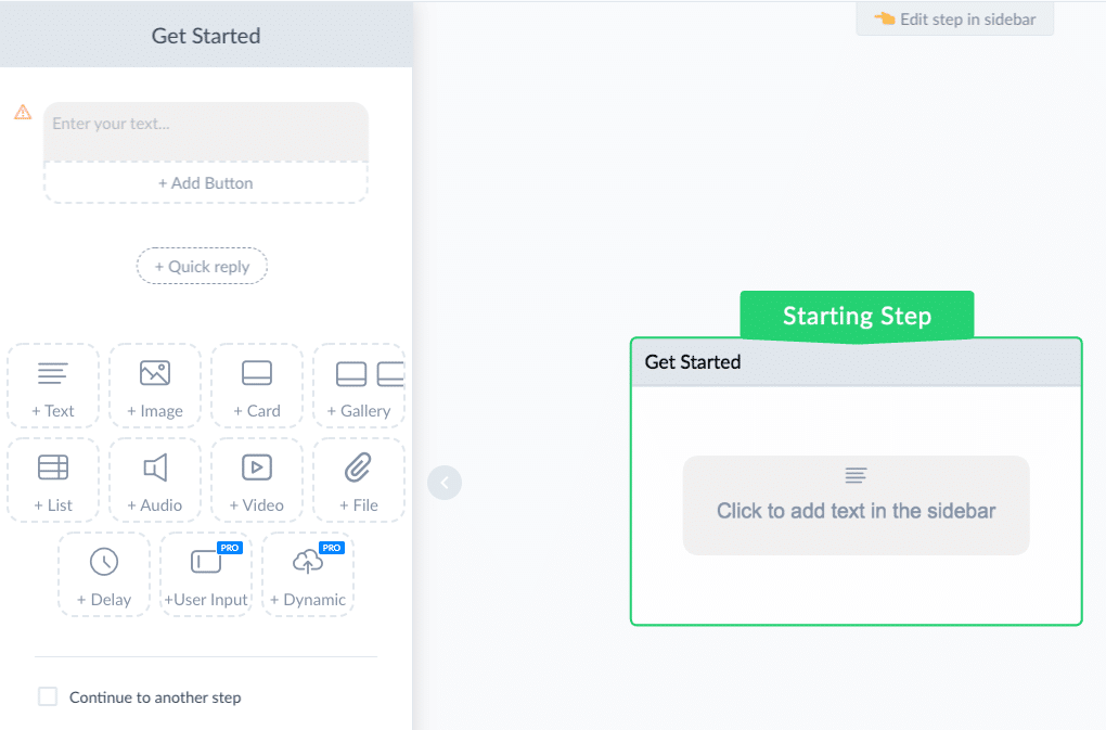 ManyChat Screenshot Renaming first message
