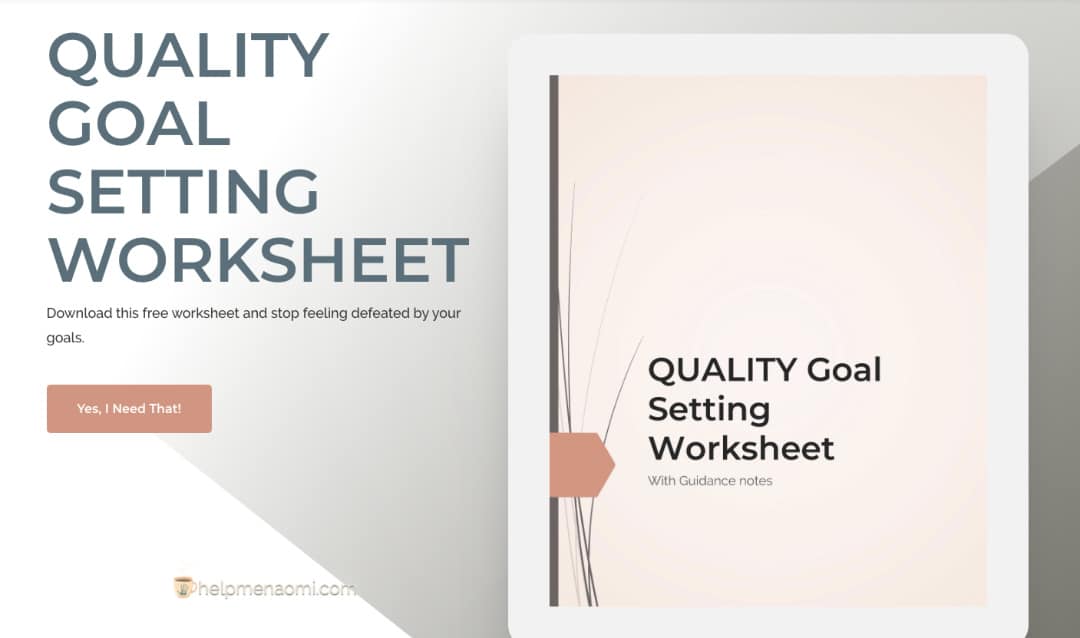 QUALITY Goal Setting Worksheet Ad Image